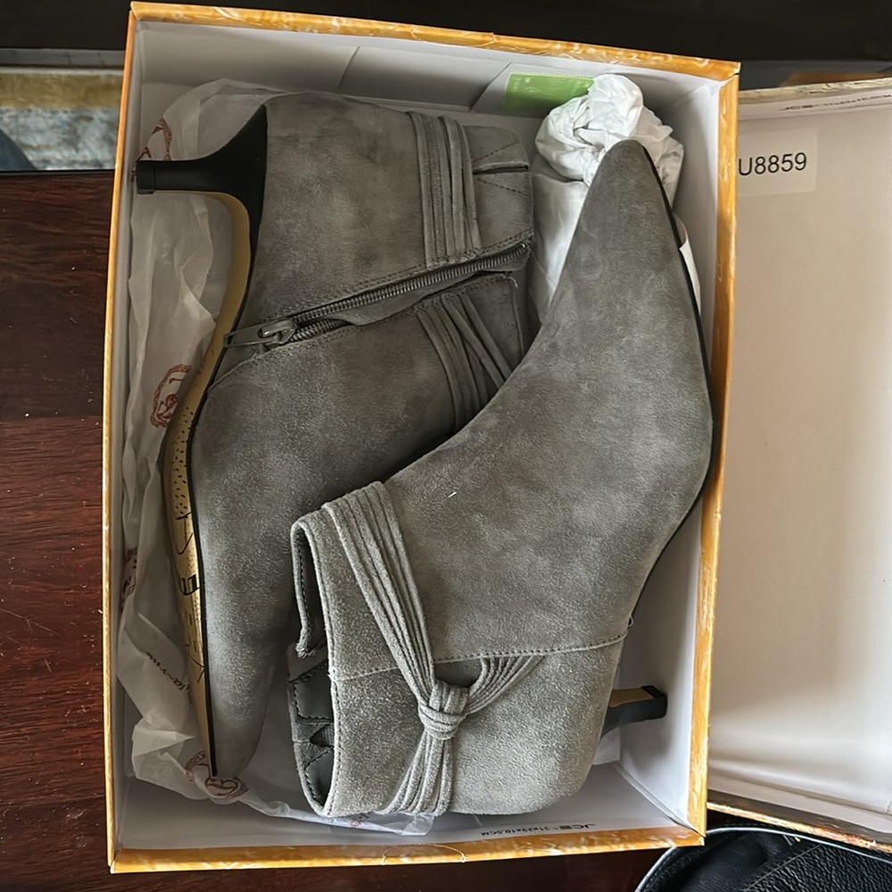 Brand new grey suede booties - Picture 3 of 3